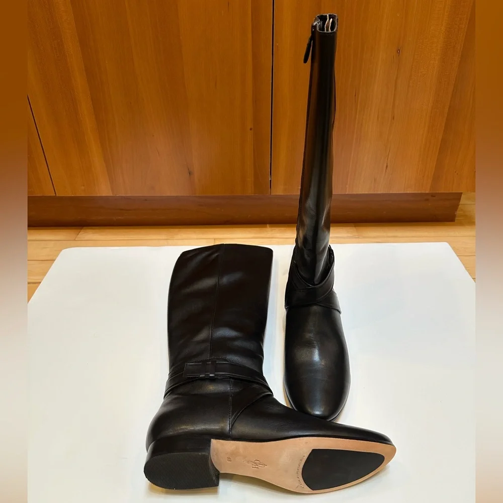 NWOT Cole Haan Knee-High Boots w/ Classic Ankle Strap Detail - Picture 11 of 12